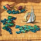 Angelfish and Blue Tang School Indoor/Outdoor Wall Art