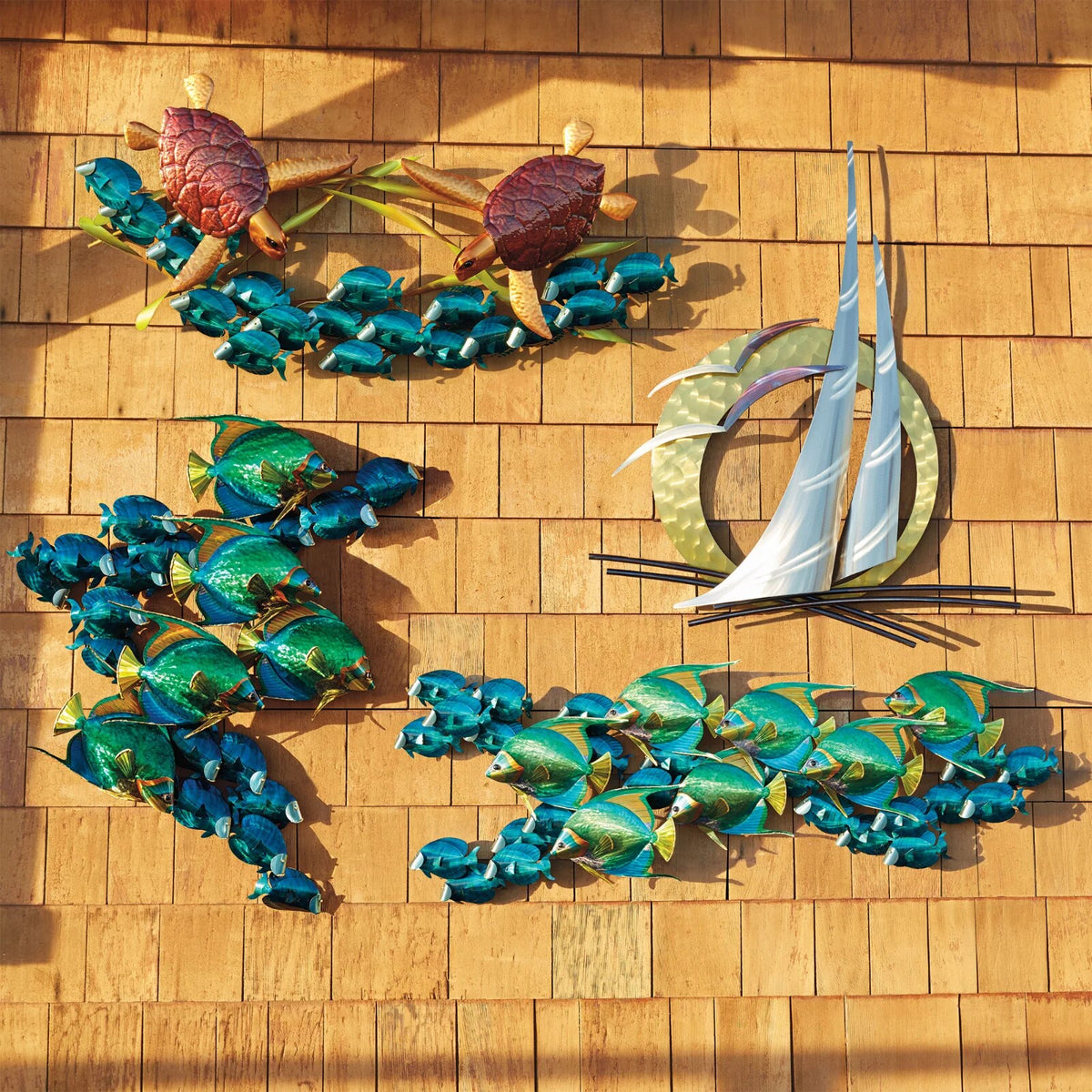 Angelfish and Blue Tang School Indoor/Outdoor Wall Art