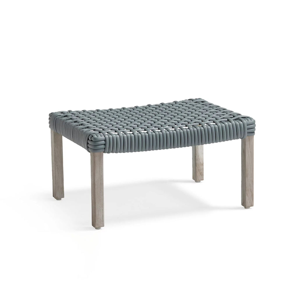 Isola Ottoman in Weathered Teak & Harbor Blue Wicker