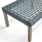 Isola Ottoman in Weathered Teak & Harbor Blue Wicker