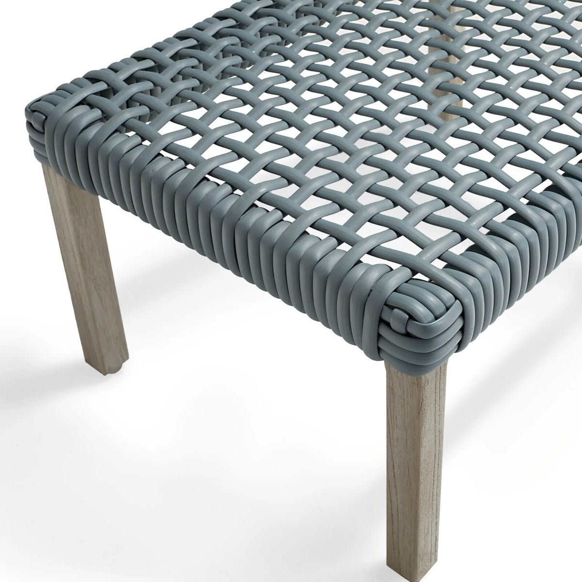 Isola Ottoman in Weathered Teak & Harbor Blue Wicker