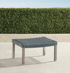 Isola Ottoman in Weathered Teak & Harbor Blue Wicker