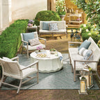 Isola 3-pc. Sofa Set in Weathered Teak & Washed White Wicker
