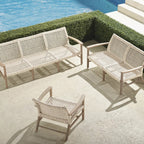 Isola 3-pc. Sofa Set in Weathered Teak & Washed White Wicker