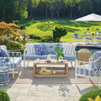 Avery Sofa with Cushions in White Aluminum
