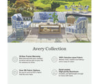 Avery Sofa with Cushions in White Aluminum