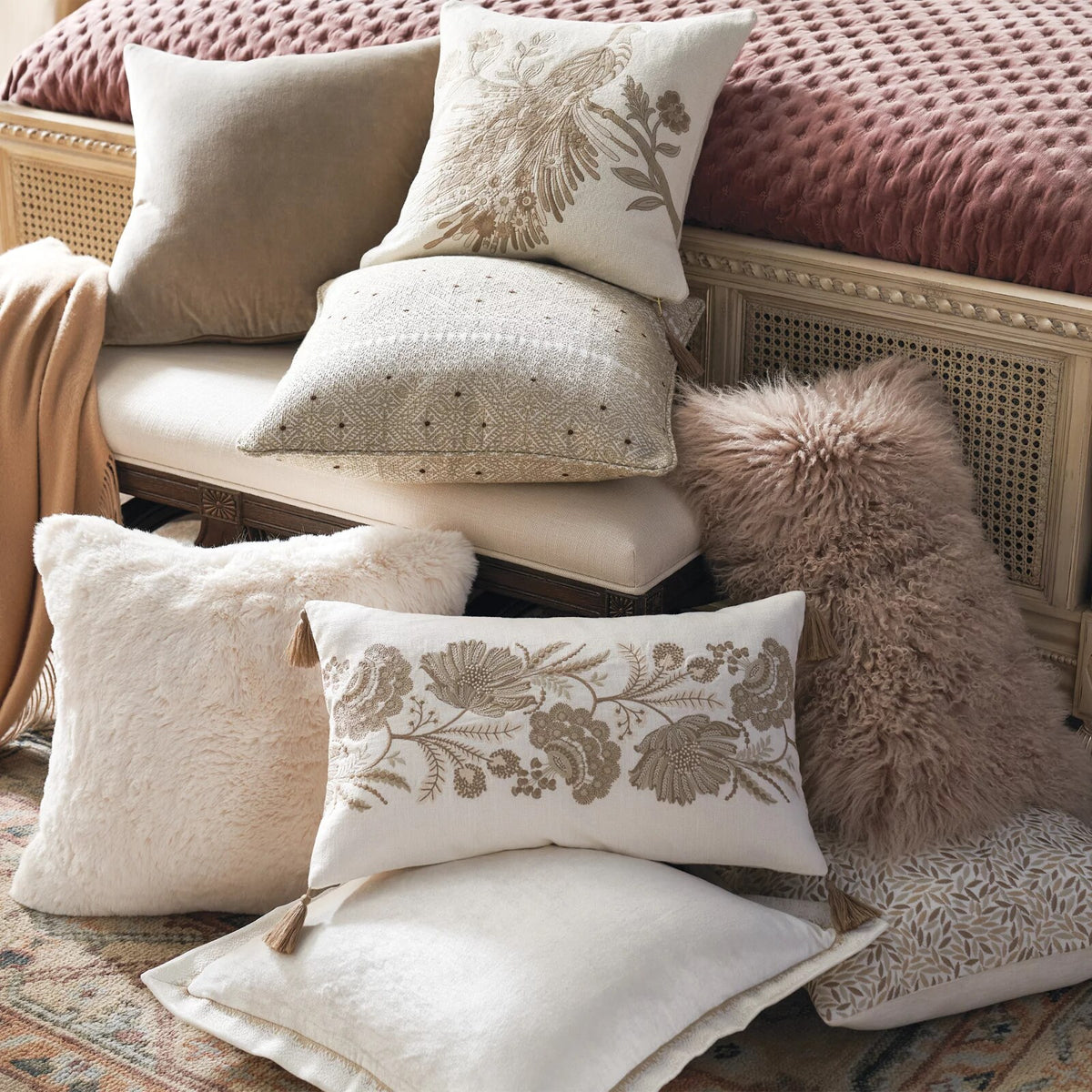Mongolian Fur Decorative Pillow Cover