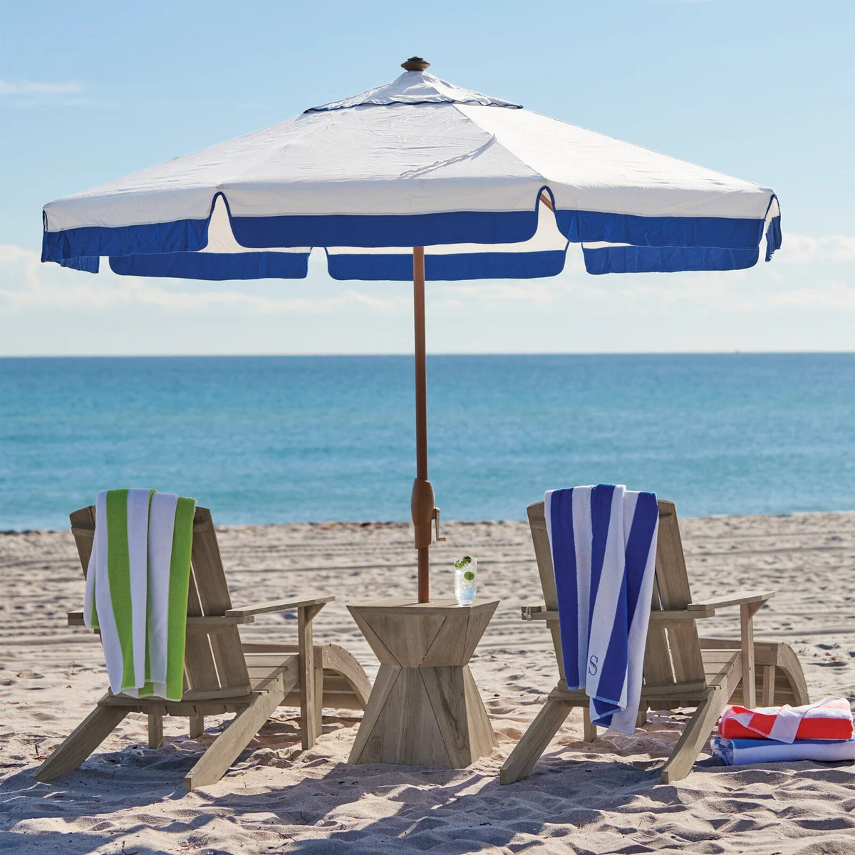 9' Round Contrast Border Umbrella