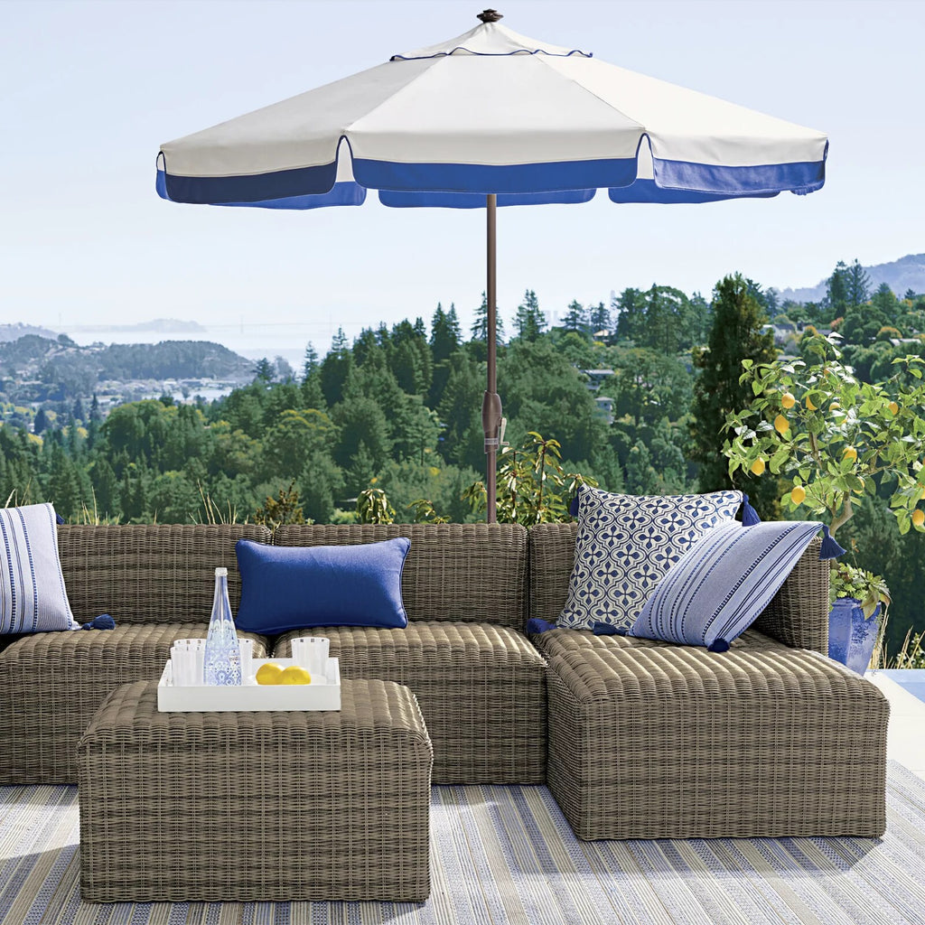 9' Round Contrast Border Umbrella