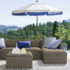 9' Round Contrast Border Umbrella