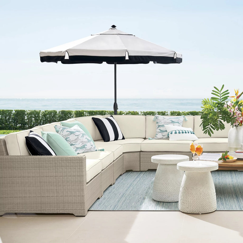 9' Round Contrast Border Umbrella