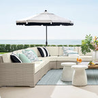 9' Round Contrast Border Umbrella