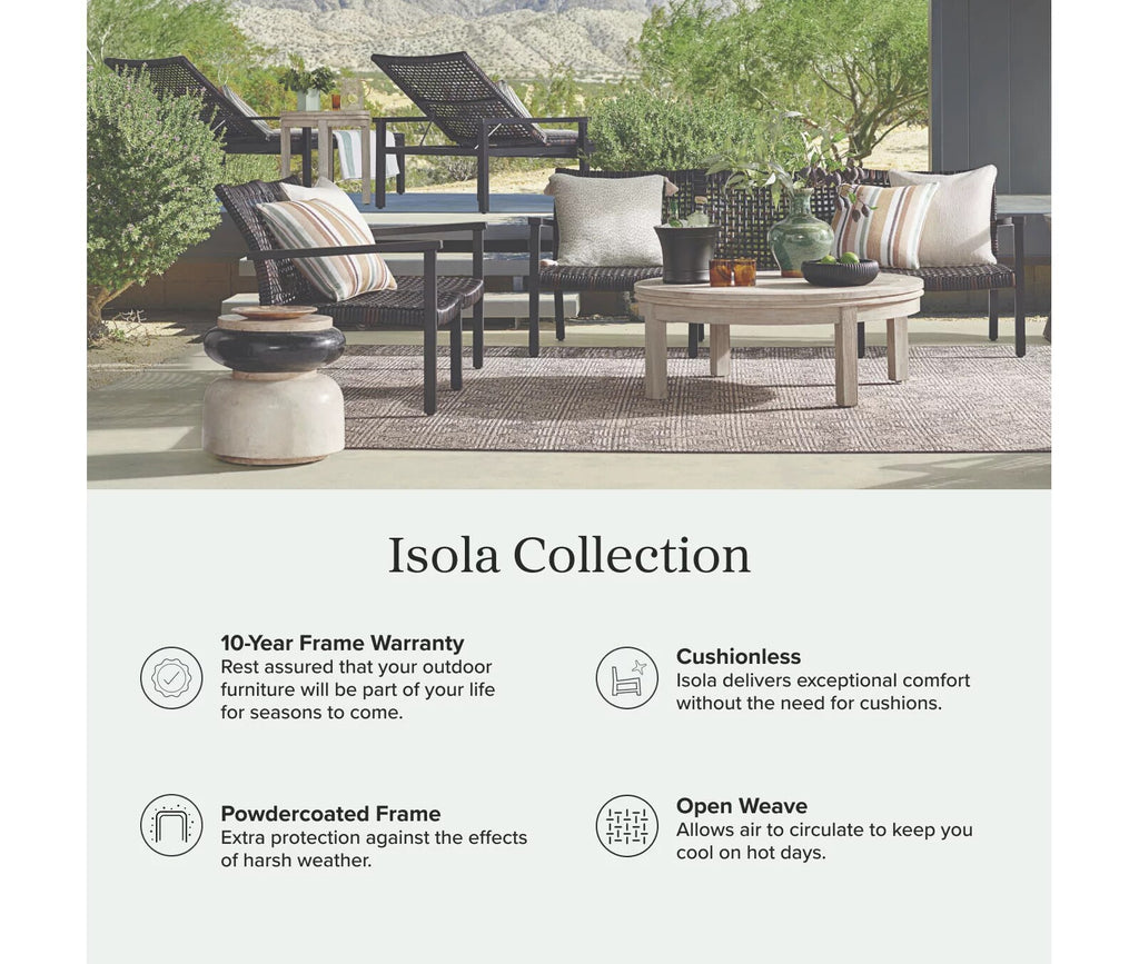 Isola Chaise Lounge in Black Aluminum & Black Walnut Wicker