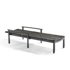 Isola Chaise Lounge in Black Aluminum & Black Walnut Wicker