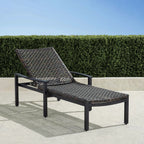 Isola Chaise Lounge in Black Aluminum & Black Walnut Wicker