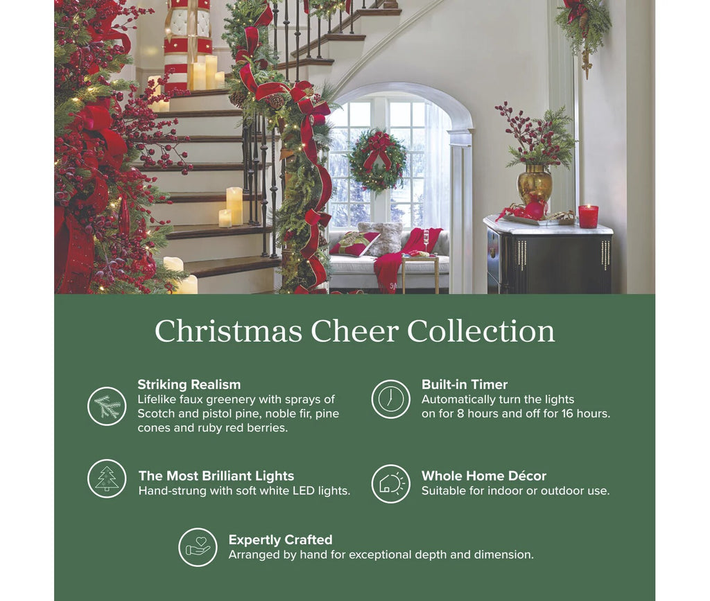 Christmas Cheer Ribbon Wreath Trio