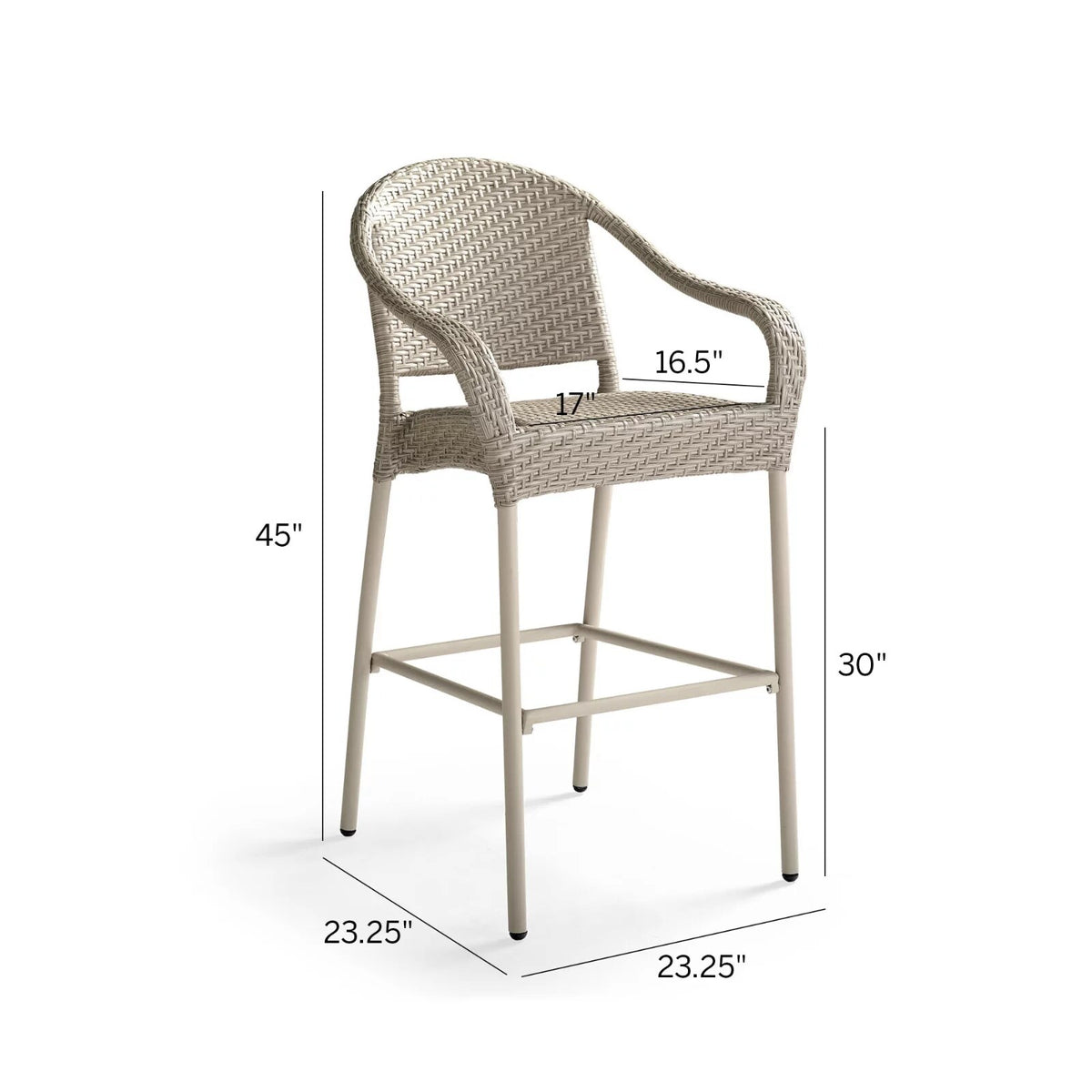 Café Bar Stools in Wicker, Set of Two
