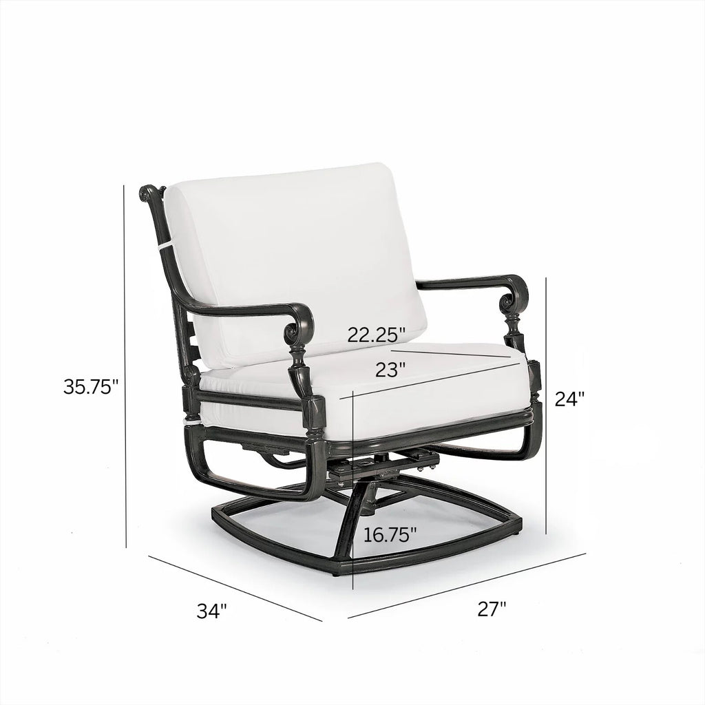 Carlisle 3-pc. Loveseat Swivel Set in Onyx Aluminum