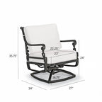 Carlisle 3-pc. Loveseat Swivel Set in Onyx Aluminum