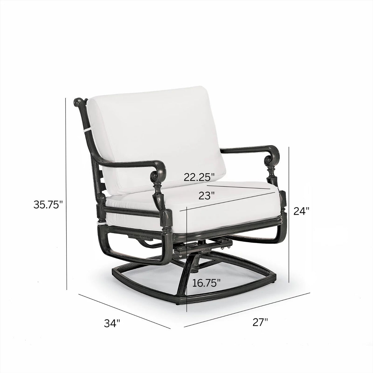 Carlisle 3-pc. Loveseat Swivel Set in Onyx Aluminum