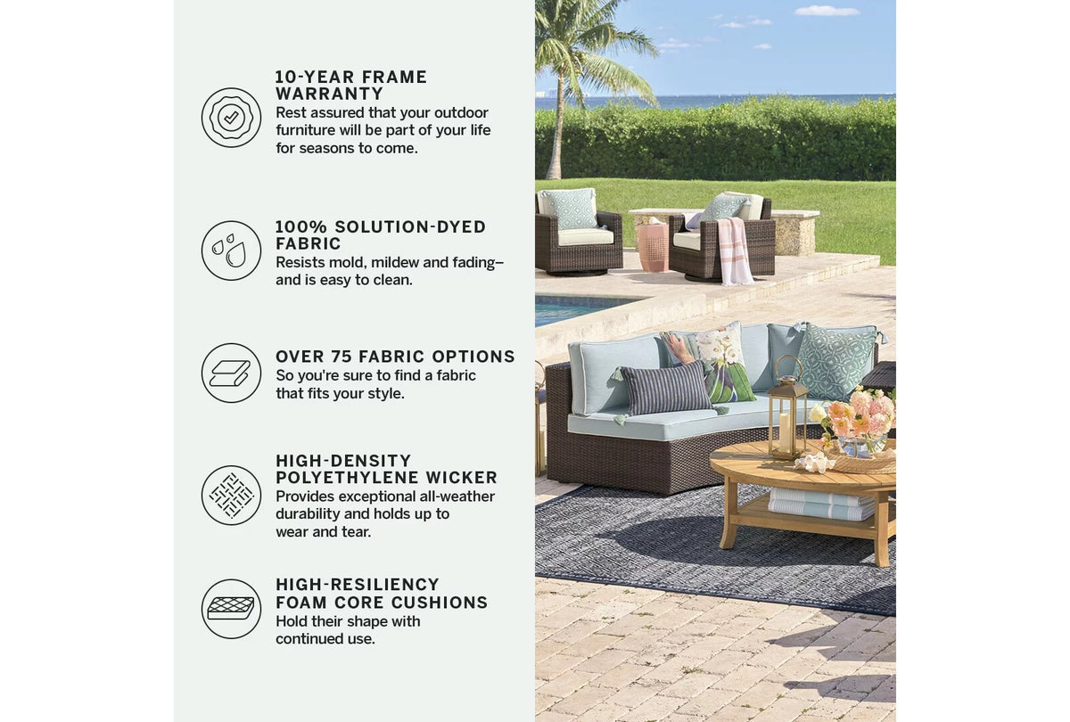 Pasadena II 5-pc. Modular Sofa Set in Bronze Wicker