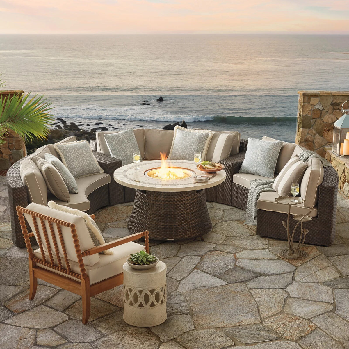 Pasadena II 5-pc. Modular Sofa Set in Bronze Wicker
