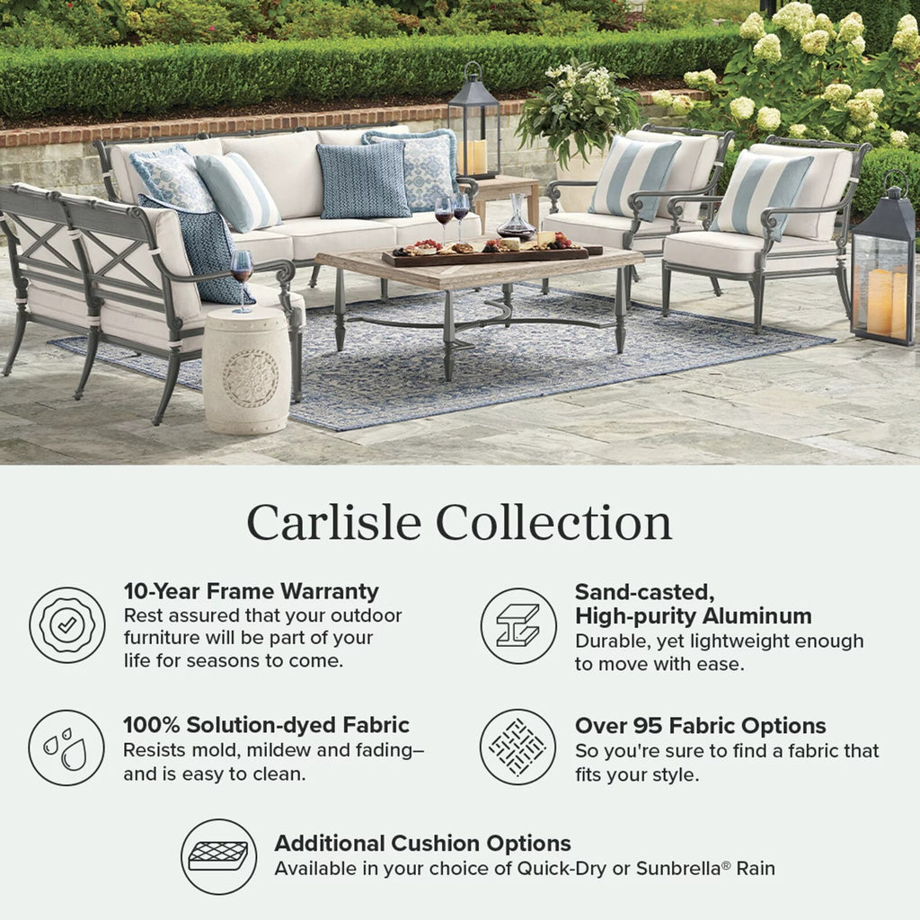 Carlisle 3-pc. Sofa Set with Two Lounge Chairs in Slate Aluminum