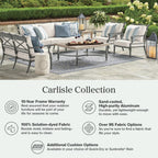 Carlisle 3-pc. Sofa Set with Two Lounge Chairs in Slate Aluminum