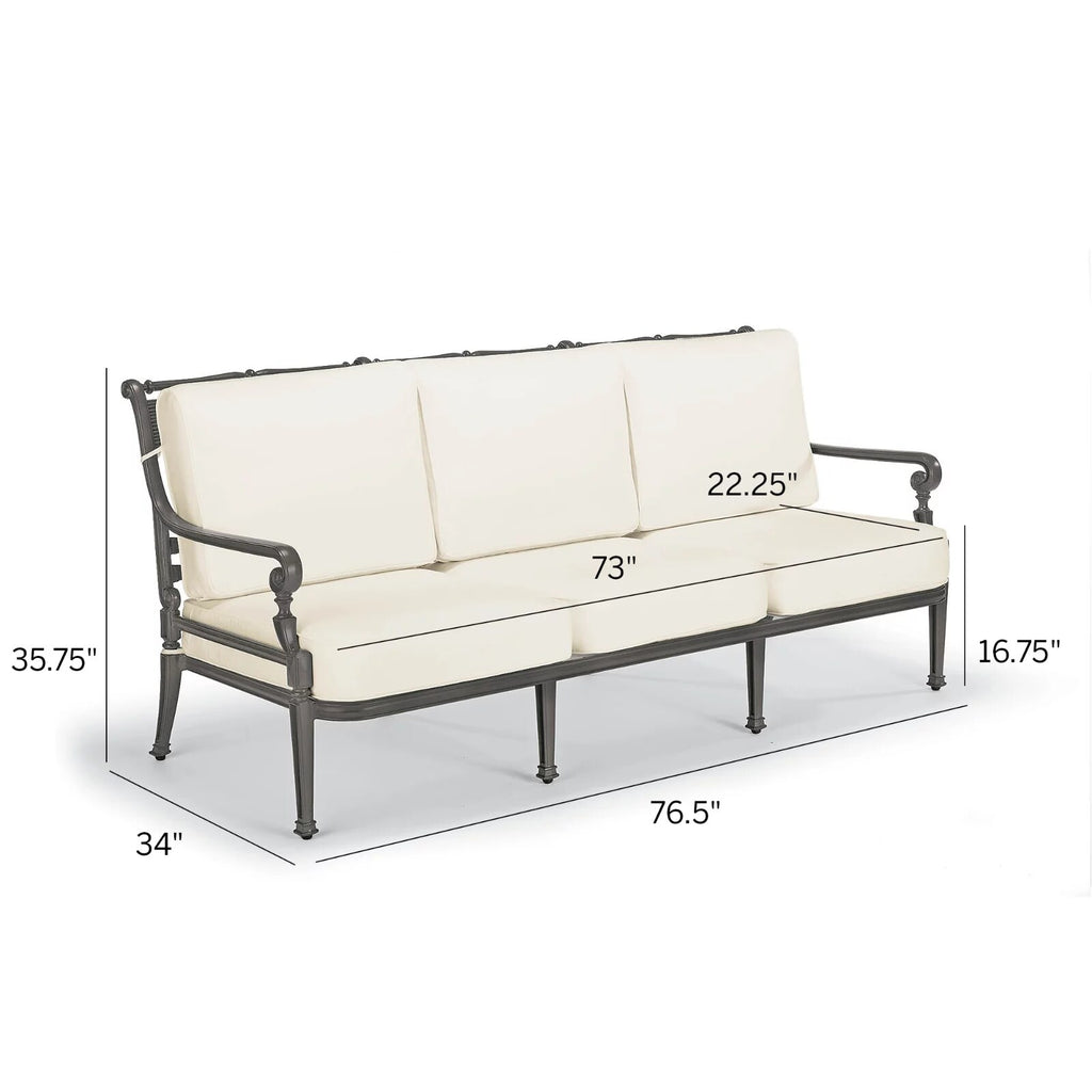 Carlisle 3-pc. Sofa Set with Two Lounge Chairs in Slate Aluminum