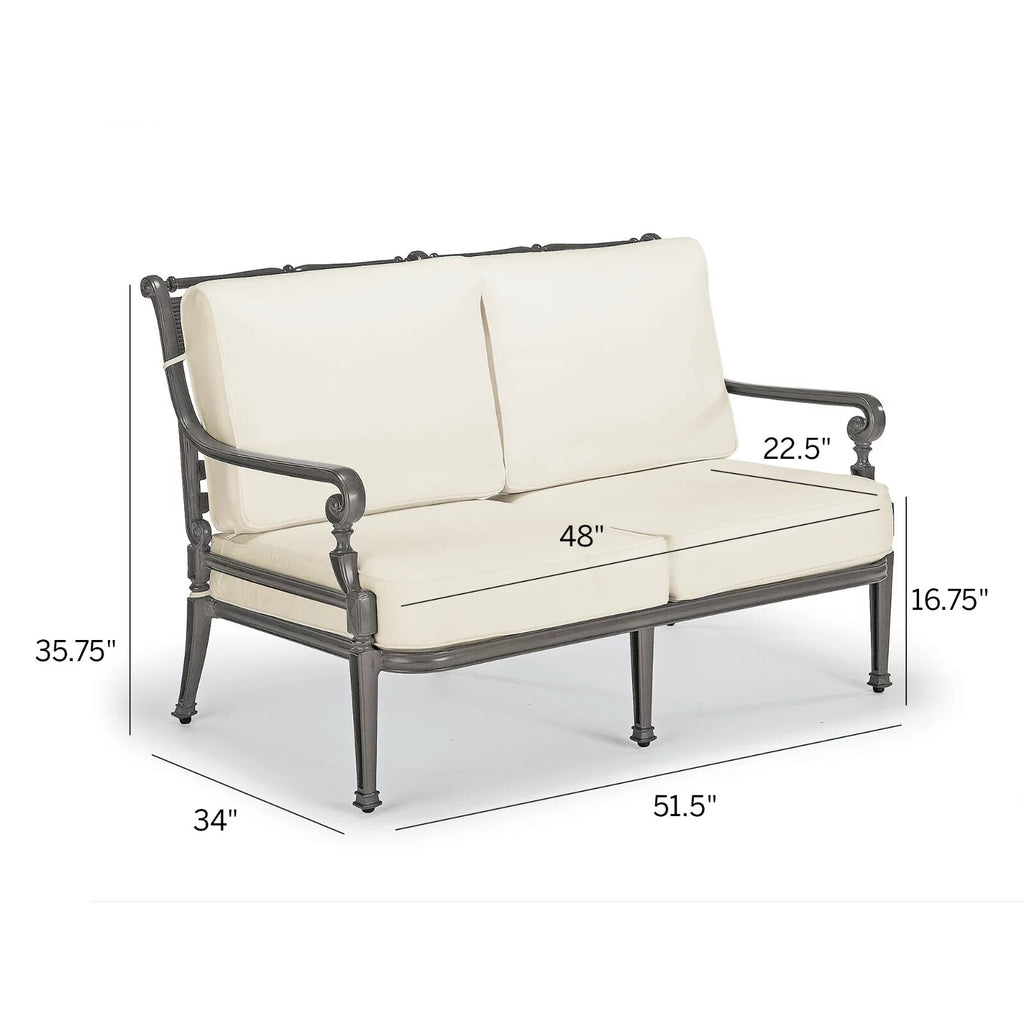 Carlisle 3-pc. Sofa Set with Two Lounge Chairs in Slate Aluminum