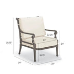 Carlisle 3-pc. Sofa Set with Two Lounge Chairs in Slate Aluminum