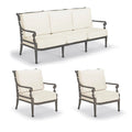 Carlisle 3-pc. Sofa Set with Two Lounge Chairs in Slate Aluminum