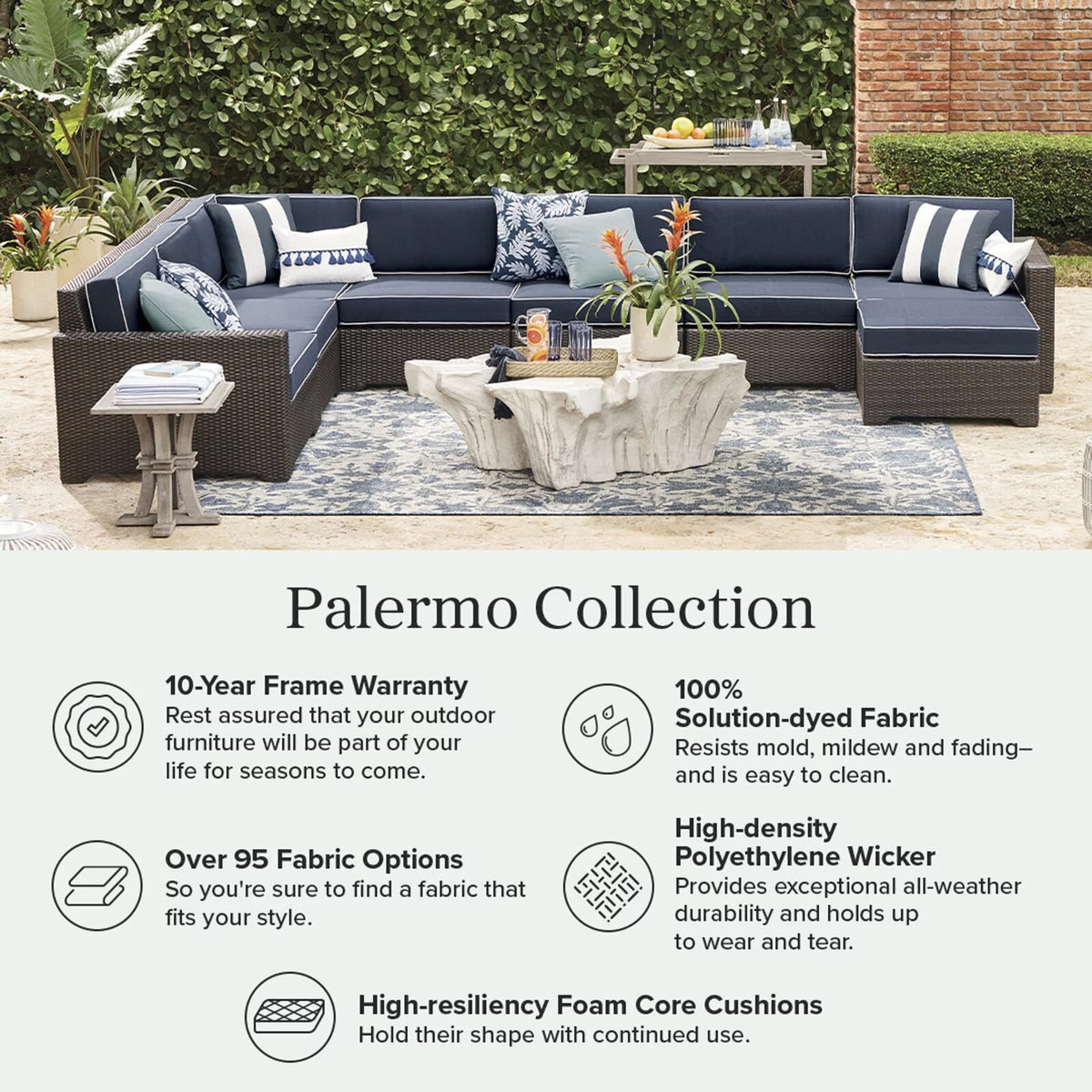 Palermo 3-pc. Sofa Set with Two Lounge Chairs in Bronze Wicker