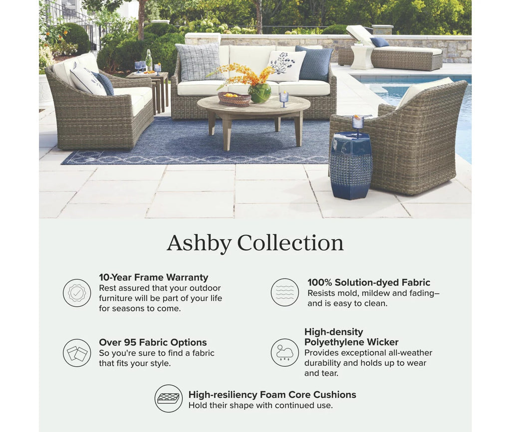 Ashby 3-pc. Sofa Set with Two Lounge Chairs in Putty Wicker