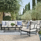Angelina Lounge Chair with Cushions in Jet Black Aluminum