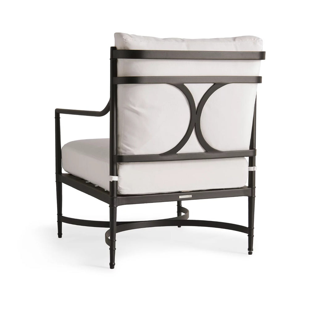 Angelina Lounge Chair with Cushions in Jet Black Aluminum