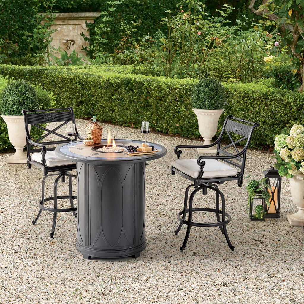 Carlisle 4-pc. Swivel Bar Stool in Onyx Aluminum