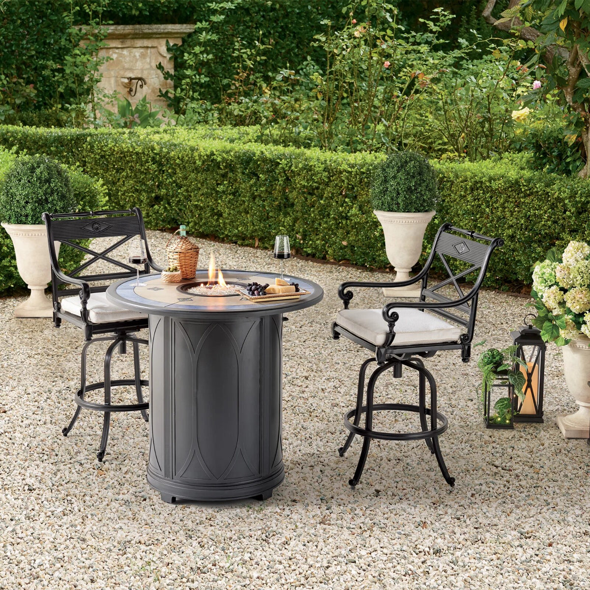 Carlisle 4-pc. Swivel Bar Stool in Onyx Aluminum