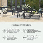 Carlisle 4-pc. Swivel Bar Stool in Onyx Aluminum