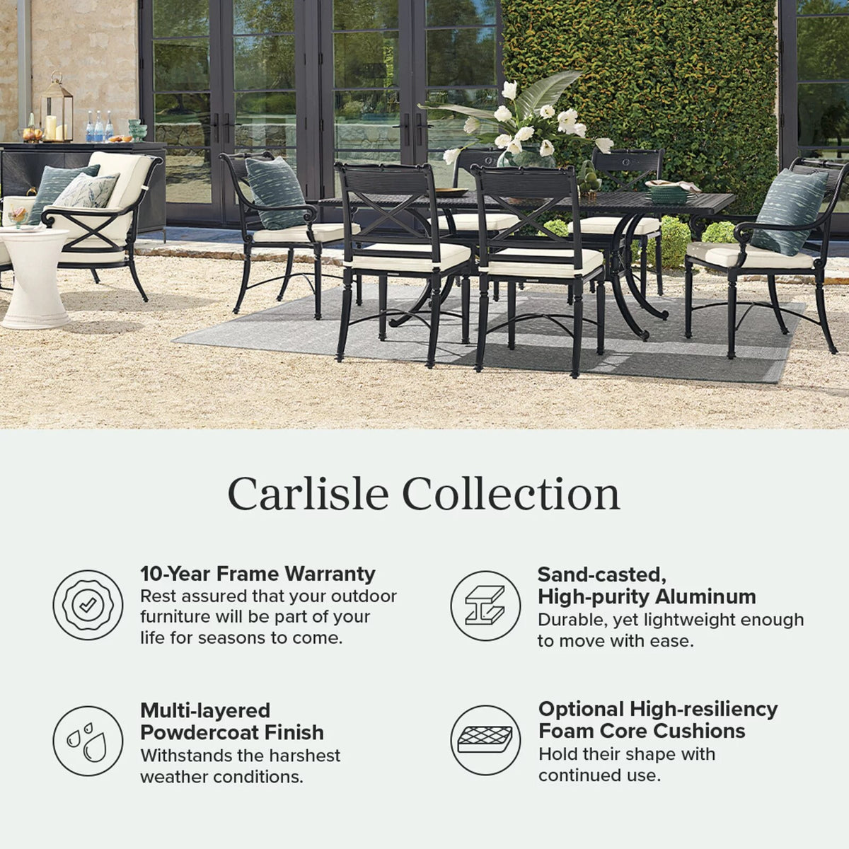 Carlisle 4-pc. Swivel Bar Stool in Onyx Aluminum