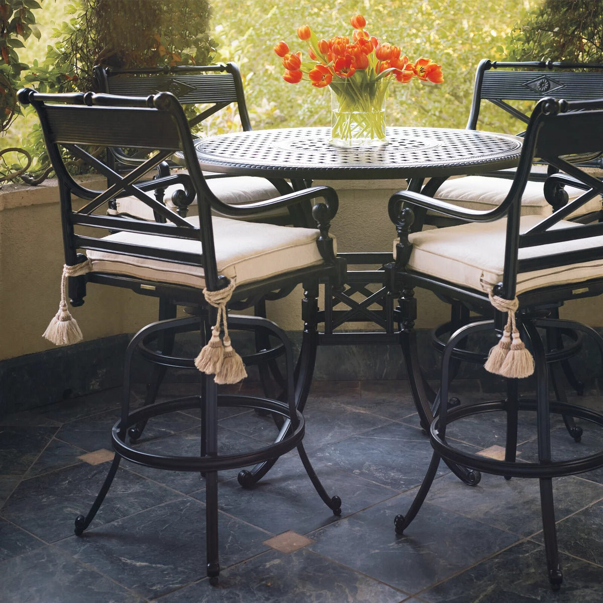 Carlisle 4-pc. Swivel Bar Stool in Onyx Aluminum