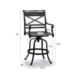 Carlisle 4-pc. Swivel Bar Stool in Onyx Aluminum