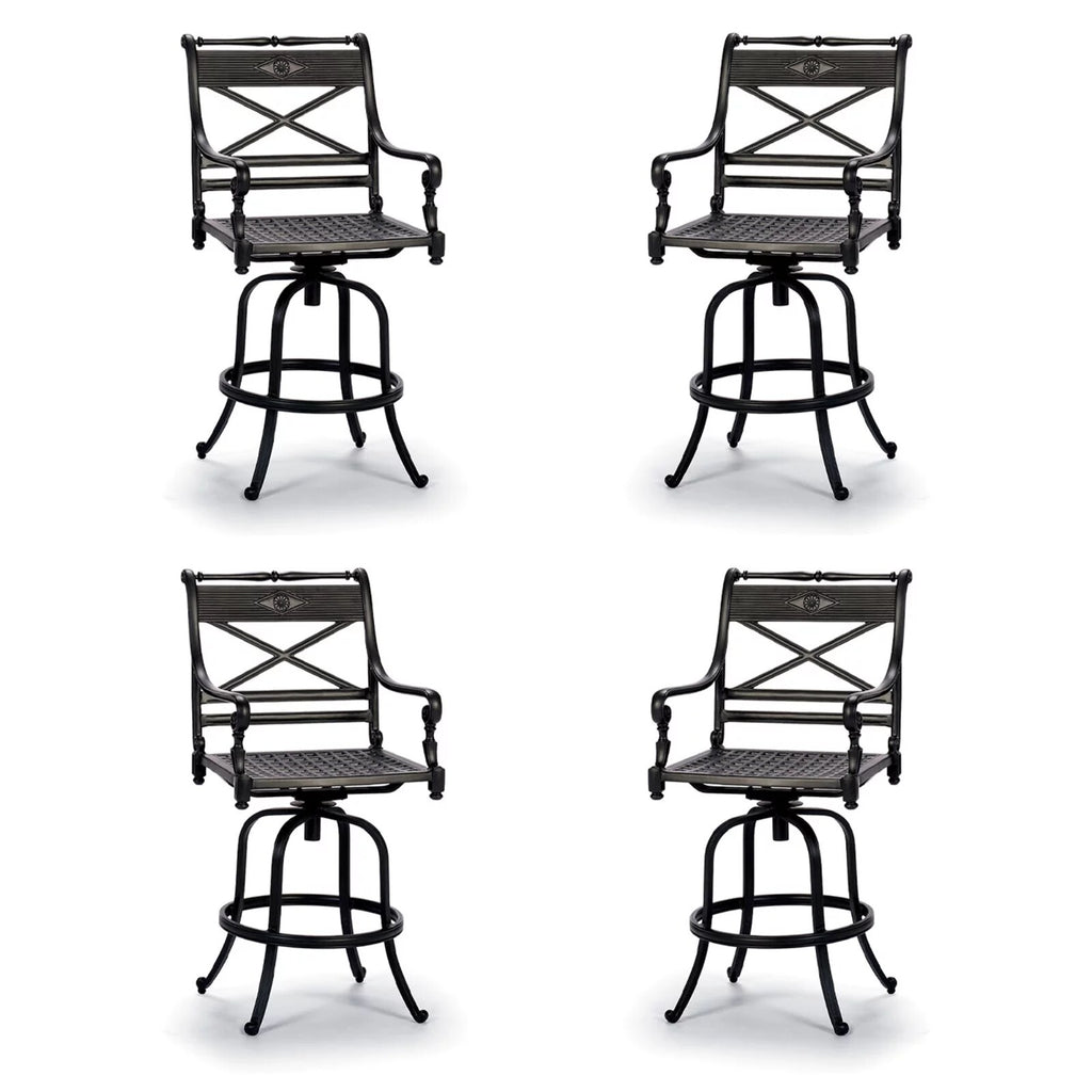 Carlisle 4-pc. Swivel Bar Stool in Onyx Aluminum