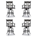 Carlisle 4-pc. Swivel Bar Stool in Onyx Aluminum
