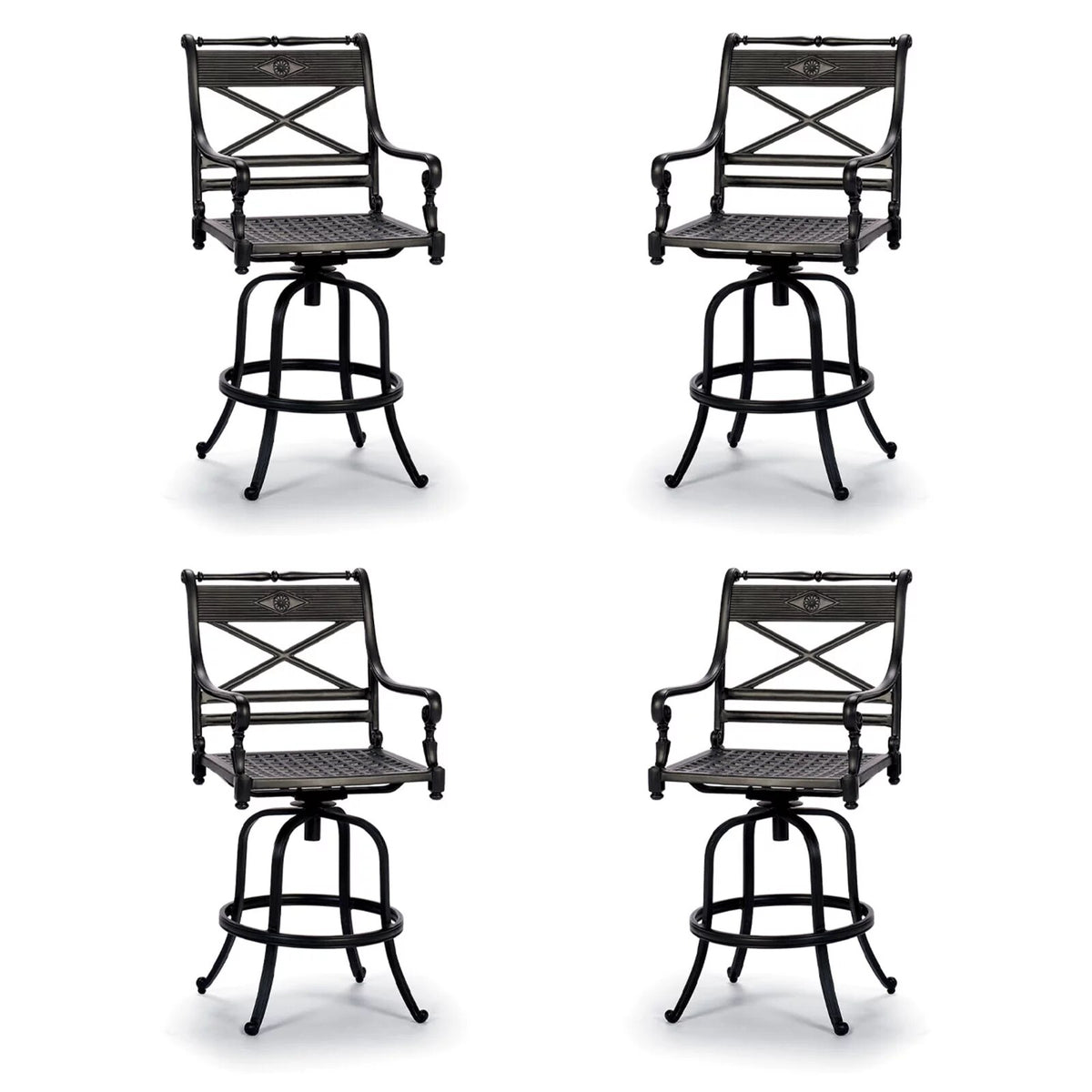 Carlisle 4-pc. Swivel Bar Stool in Onyx Aluminum