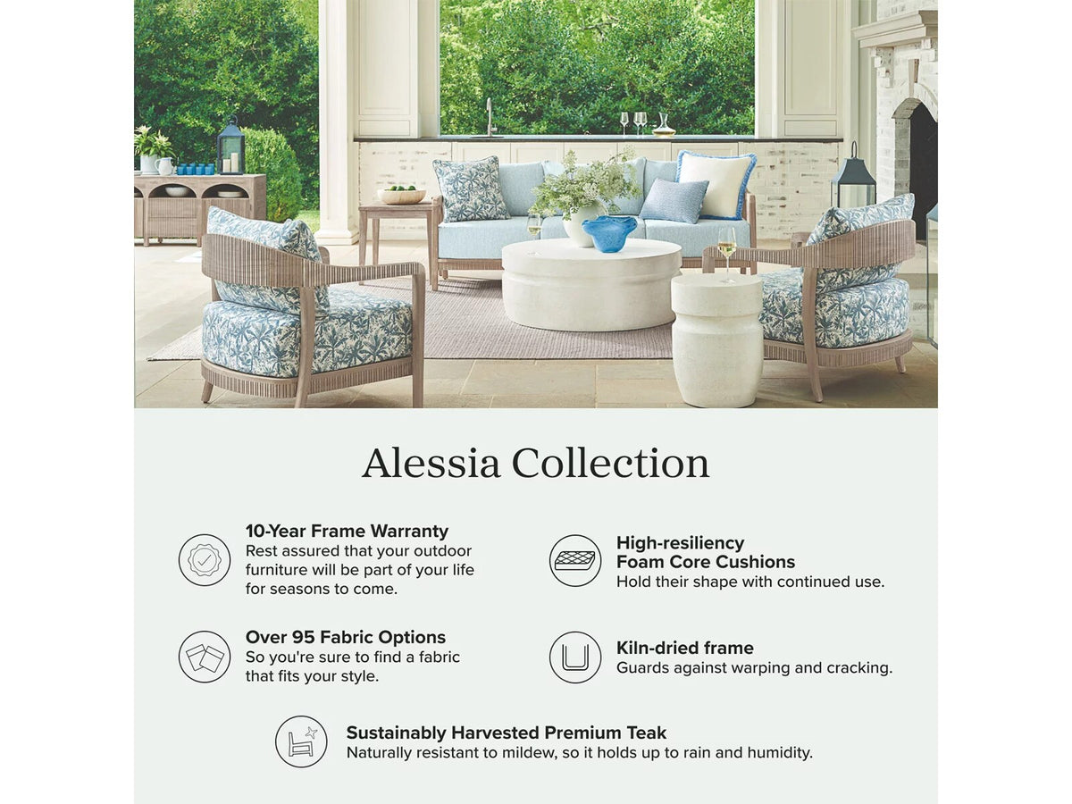 Alessia Ottoman with Cushion in Weathered Teak