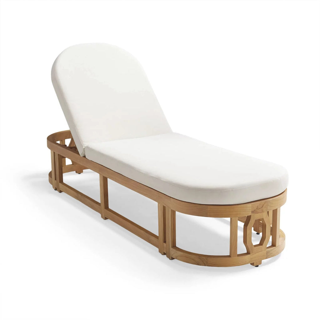 Porticello Chaise Lounge with Cushions in Natural Teak