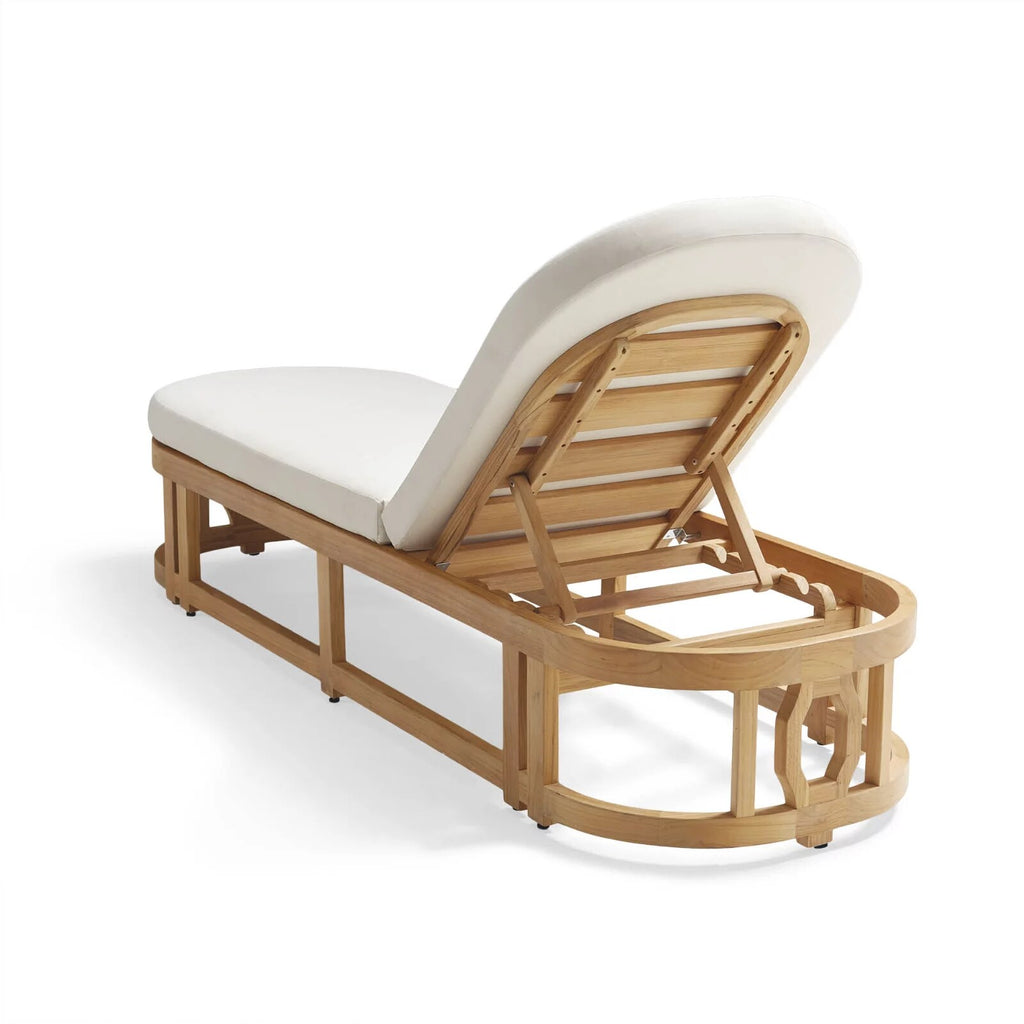 Porticello Chaise Lounge with Cushions in Natural Teak