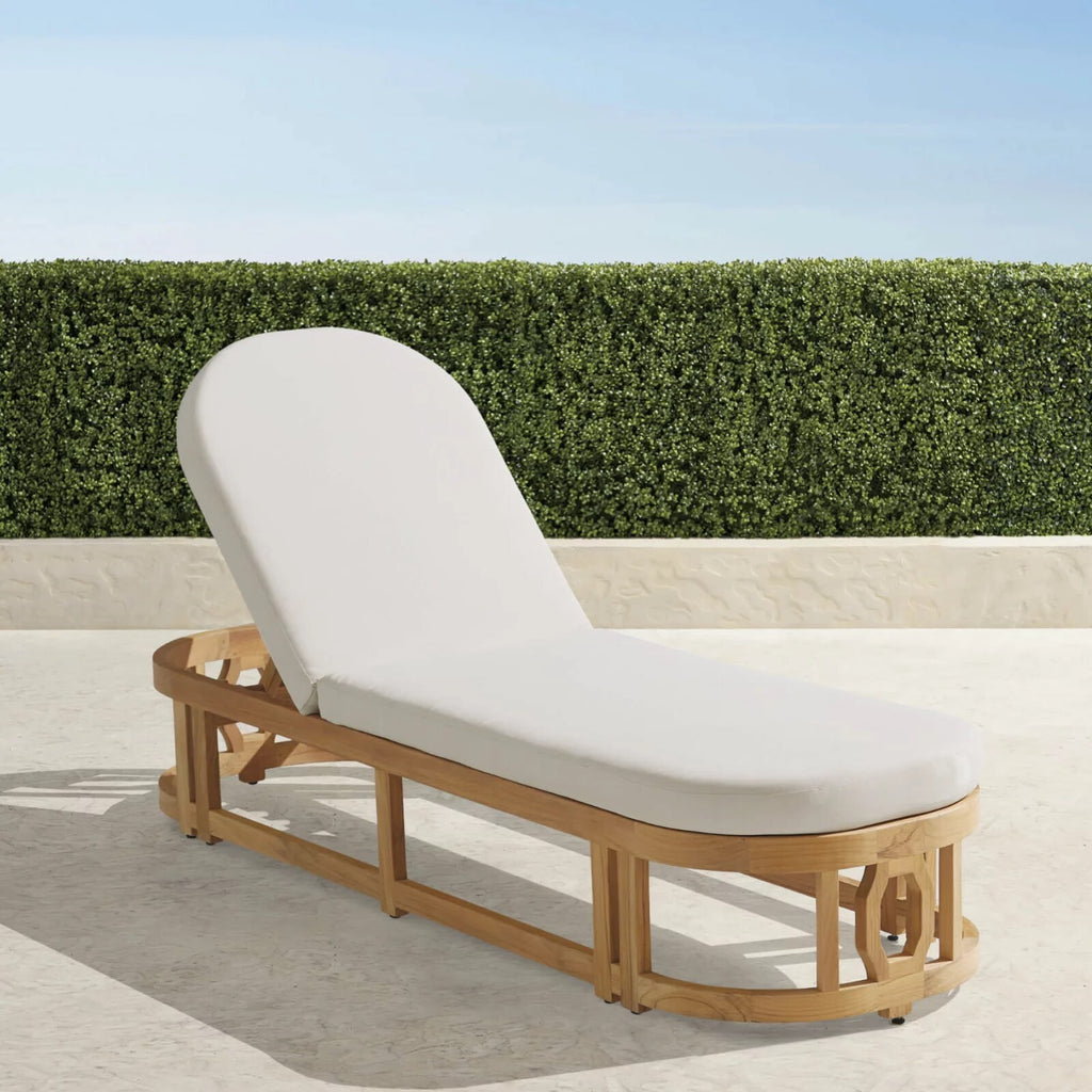 Porticello Chaise Lounge with Cushions in Natural Teak
