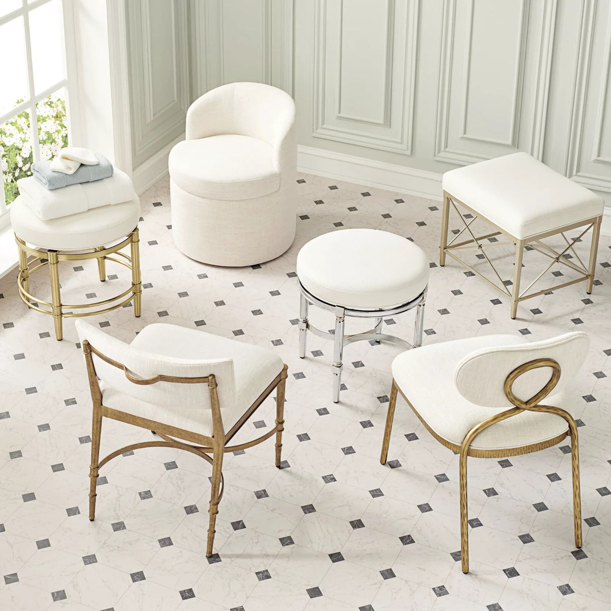 Annecy Swivel Vanity Stool